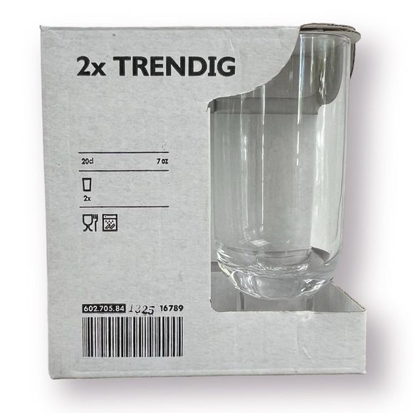 Clear Glasses 7 oz IKEA TRENDIG 2013 Square Pedestal Barware Box Set of 2 - Picture 6 of 10